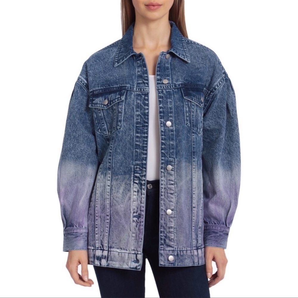 Avec Les Filles Denim Ombré Jean Jacket Small NWOT